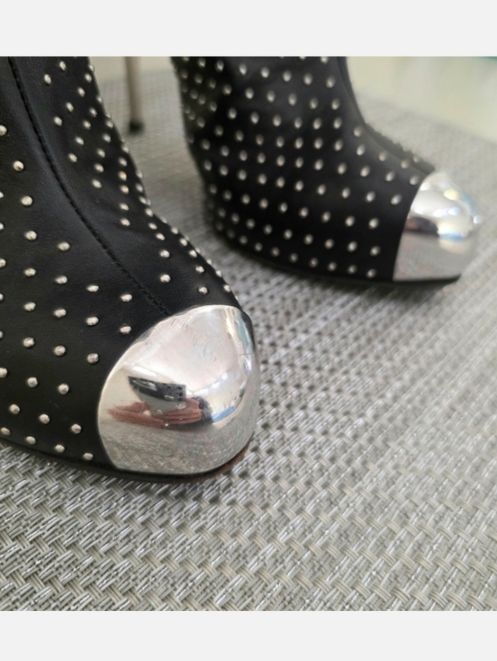 Giuseppe Zanotti Black Leather Silver Studded Buckle Stiletto Boots - EU 39 - Picture 7 of 16